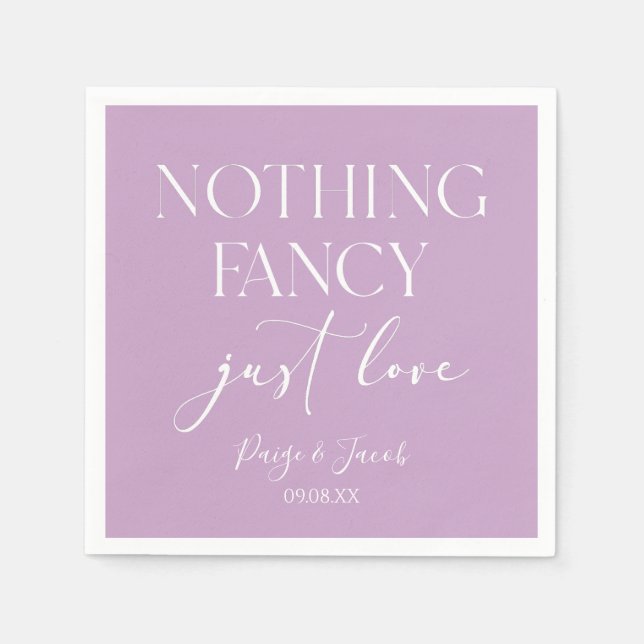 Nothing Fancy Just Love Minimalist Casual Wedding Napkin (Front)