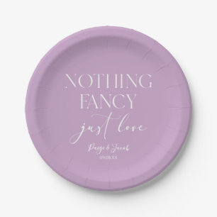 Nothing Fancy Just Love Minimalist Casual Wedding Paper Plate