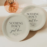 Nothing Fancy Just Love Minimalist Casual Wedding Paper Plate<br><div class="desc">This is a Nothing Fancy Just Love Minimalist Casual Wedding Paper Plates!</div>