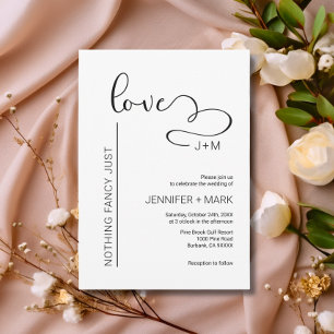 Nothing Fancy Just Love Minimalist Heart Invitation