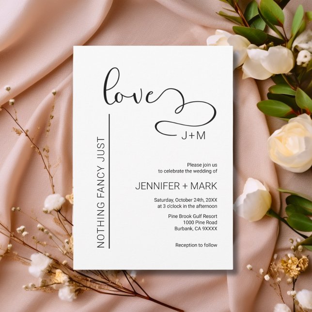 Nothing Fancy Just Love Minimalist Heart Invitation (Nothing Fancy Just Love Minimalist Heart Invitation)