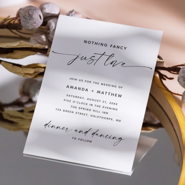 Nothing Fancy Just Love - Minimalist Photo Wedding Invitation (Creator Uploaded)
