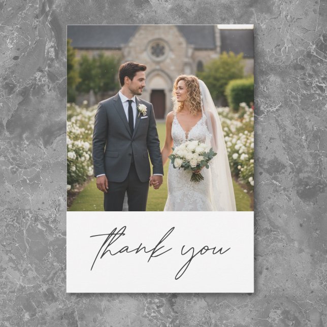 Nothing Fancy Just Love Minimalist Photo Wedding Thank You Card (Nothing Fancy Just Love Minimalist Photo Wedding Thank You Card)
