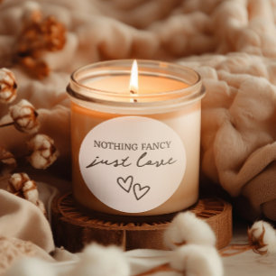 Nothing Fancy Just Love Minimalist Wedding Classic Round Sticker