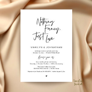 Nothing Fancy Just Love Minimalist Wedding Dinner Invitation