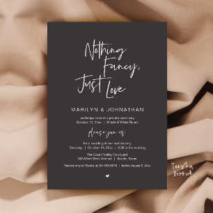 Nothing Fancy Just Love Minimalist Wedding Dinner Invitation