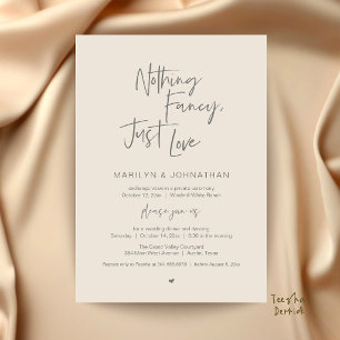 Nothing Fancy Just Love Minimalist Wedding Dinner Invitation