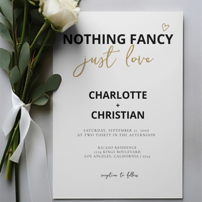Nothing Fancy Just Love Minimalist Wedding Invitation (Nothing Fancy Just Love Minimalist Wedding Invitations from Ricaso. Printed or digital download)