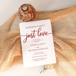 Nothing Fancy Just Love Minimalist Wedding Invite