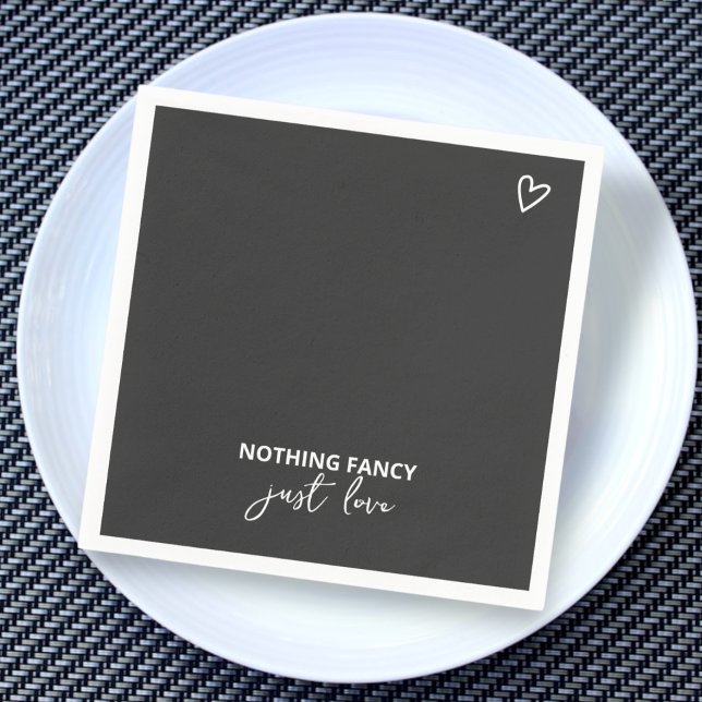 Nothing Fancy Just Love Minimalist Wedding Napkin (Nothing Fancy Just Love Minimalist Wedding Napkins from Ricaso. )