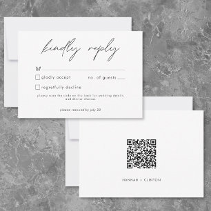 Nothing Fancy Just Love Minimalist Wedding QR Code RSVP Card