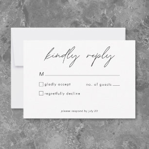 Nothing Fancy Just Love Minimalist Wedding RSVP Card