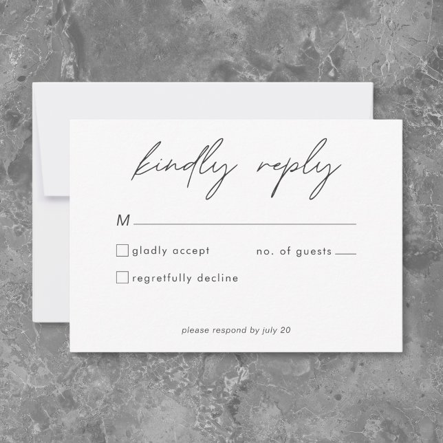 Nothing Fancy Just Love Minimalist Wedding  RSVP Card (Nothing Fancy Just Love Minimalist Wedding RSVP Card)