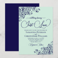 Nothing Fancy Just Love Mint Green & Navy Wedding