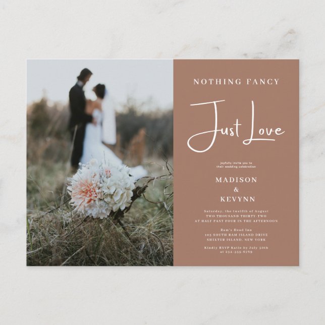 Nothing Fancy Just Love Mocha Mousse Invitation Postcard (Front)