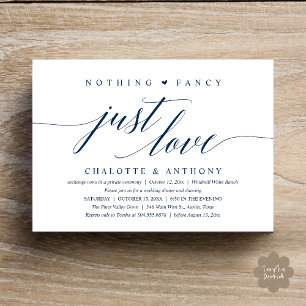 Nothing Fancy, Just Love, Modern Classy Reception Invitation