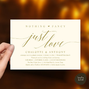 Nothing Fancy, Just Love, Modern Classy Reception Invitation