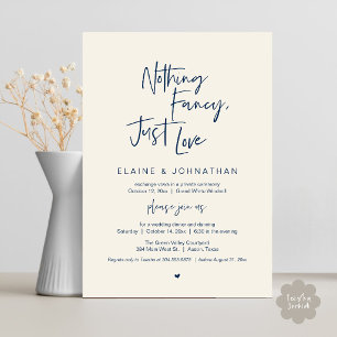 Nothing Fancy Just Love Modern Minimalist Casual Invitation