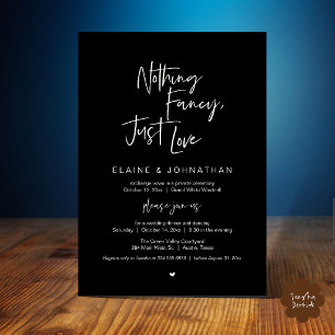 Nothing Fancy Just Love Modern Minimalist Casual Invitation