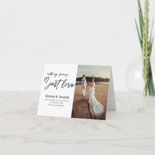 "Nothing fancy just love", Modern Minimalist Photo Card
