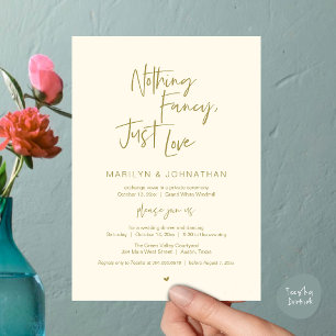 Nothing Fancy Just Love, Modern Reception Dinner Invitation
