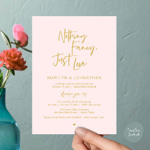 Nothing Fancy Just Love, Modern Reception Dinner Invitation