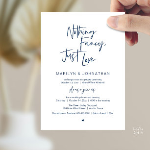 Nothing Fancy Just Love, Modern Reception Dinner Invitation