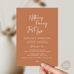 Nothing Fancy Just Love, Modern Reception Dinner Invitation