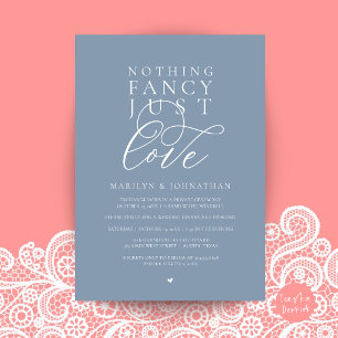 Nothing Fancy Just Love, Modern Reception Dinner Invitation
