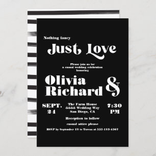 Nothing Fancy Just Love Modern Typography Wedding Invitation