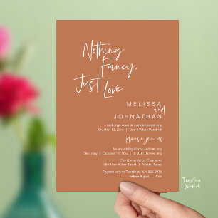 Nothing Fancy Just Love, Modern Wedding Dinner Invitation