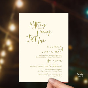 Nothing Fancy Just Love, Modern Wedding Dinner Invitation