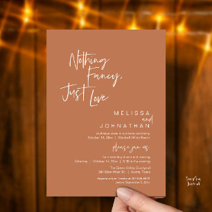 Nothing Fancy Just Love, Modern Wedding Dinner Invitation