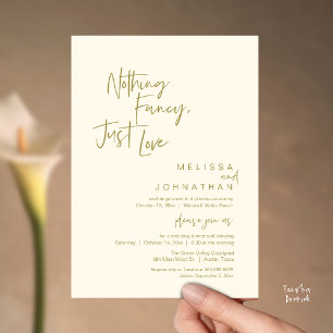 Nothing Fancy Just Love, Modern Wedding Dinner Invitation