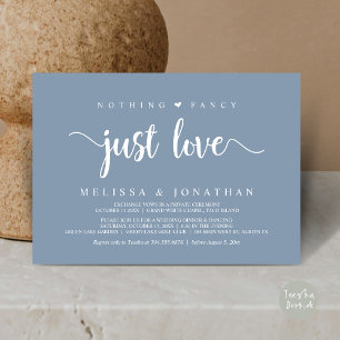 Nothing Fancy Just Love, Modern Wedding Elopement Invitation