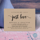 Nothing Fancy Just Love, Modern Wedding Elopement Invitation<br><div class="desc">Announce and share your happily ever after in style with our modern theme design (Nothing Fancy Just Love) wedding elopement celebration invitation card. It is ideal for couples who have decided to celebrate their best day. With its sophisticated yet playful design, this invitation is sure to set the tone for...</div>