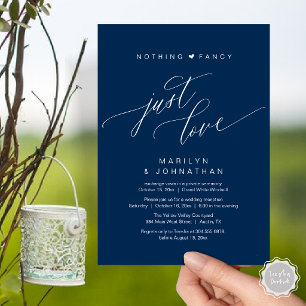 Nothing Fancy Just Love Modern Wedding Reception Invitation