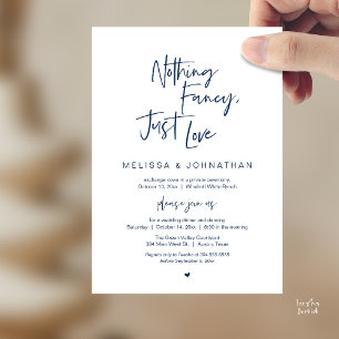 Nothing Fancy Just Love, Modern Wedding Reception Invitation