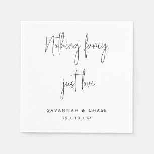 Nothing Fancy Just Love Monochrome Wedding Napkin