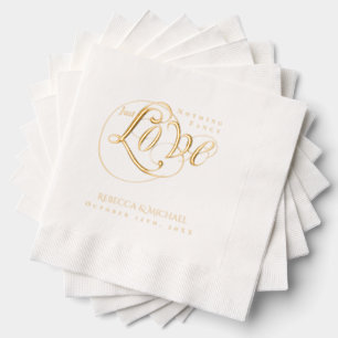 Nothing Fancy Just Love Personalised Wedding Foil Napkins