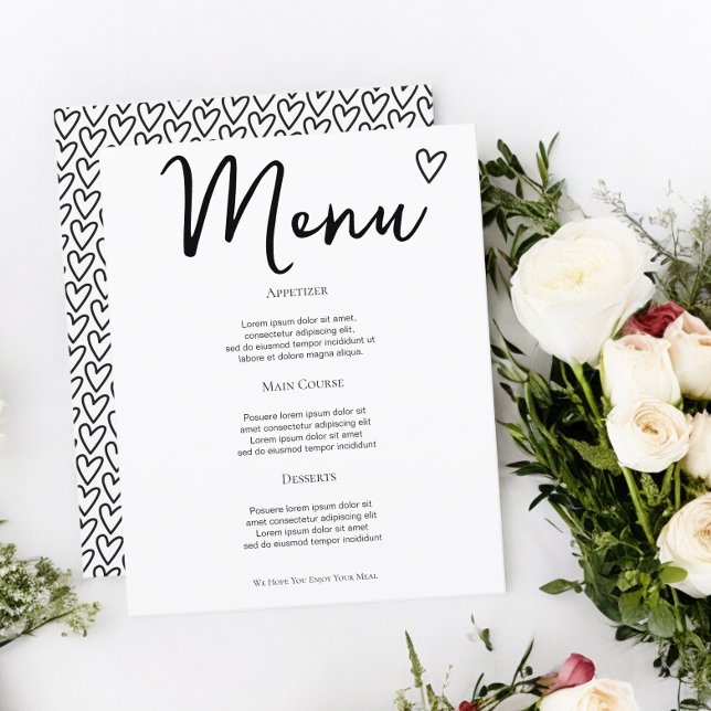 Nothing Fancy Just Love Personalised Wedding Menu (Nothing Fancy Just Love Personalized Wedding Menus from Ricaso. Add your own text details)
