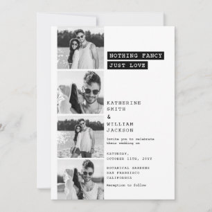 Nothing Fancy Just Love Photo Booth Fun Wedding  Invitation