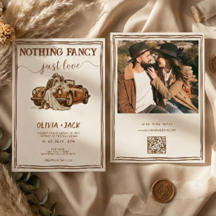 Nothing Fancy Just Love Photo QR Code Wedding   Invitation