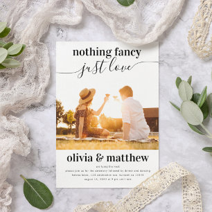 Nothing Fancy Just Love Photo QR Code Wedding Invitation
