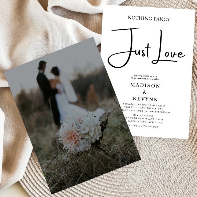 Nothing Fancy Just Love Photo Wedding  Invitation (Creator Uploaded)