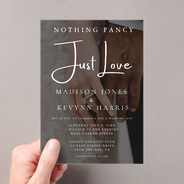 Nothing Fancy Just Love Photo Wedding Invitation (Insitu (Handheld))