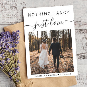 Nothing Fancy Just Love Photo Wedding Reception Invitation