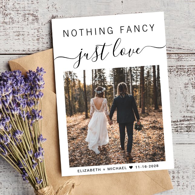 Nothing Fancy Just Love Photo Wedding Reception Invitation (Creator Uploaded)