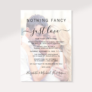 Nothing Fancy Just Love Photo Wedding Reception Invitation