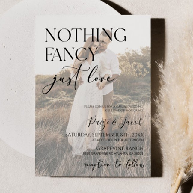 Nothing Fancy Just Love Picture Casual Wedding Invitation (Creator Uploaded)